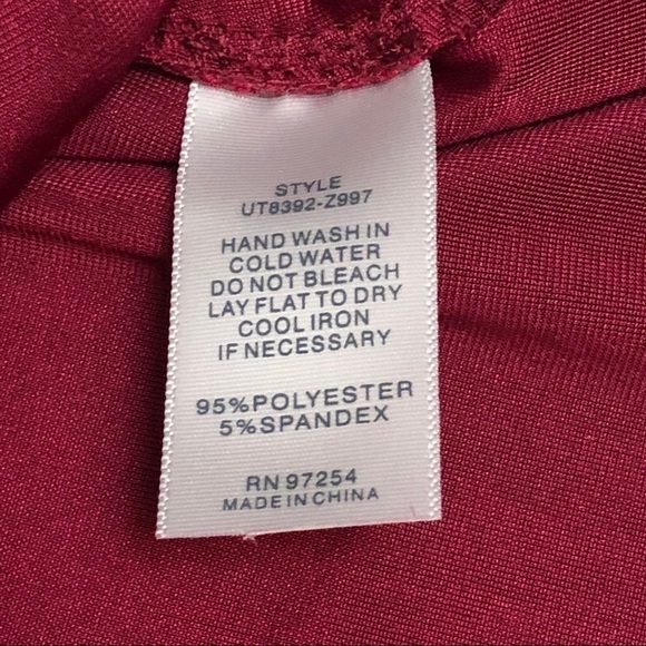 One ❤️ Clothing Burgundy Velvet Off Shoulder Top NWT Women’s Small - Picture 6 of 6